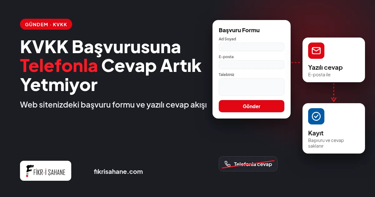 KVKK Başvurusuna Telefonla Cevap Artık Yetmiyor: Web Sitenizdeki Başvuru Formu ve Cevap Akışı
