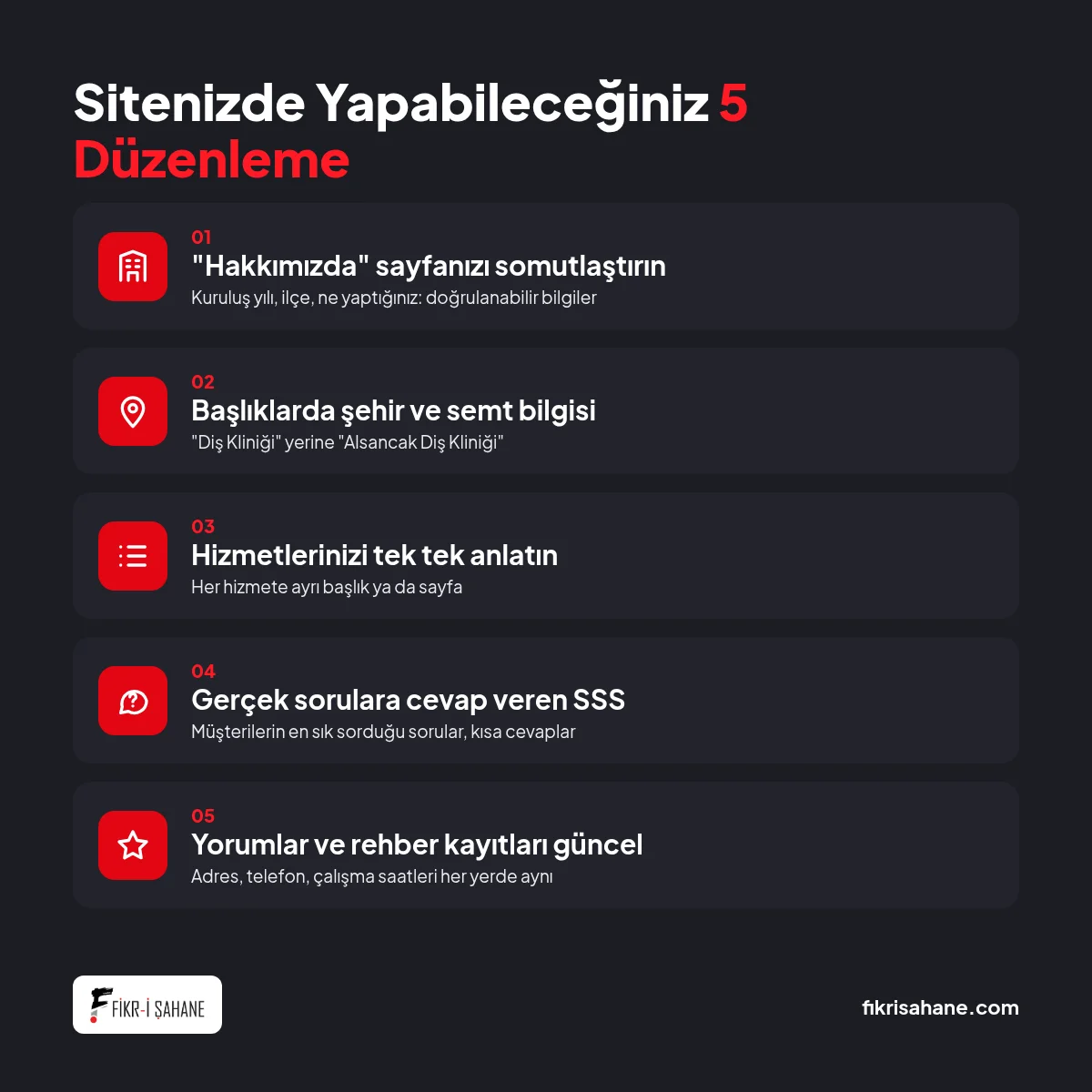 Sitenizde yapabileceğiniz 5 düzenleme