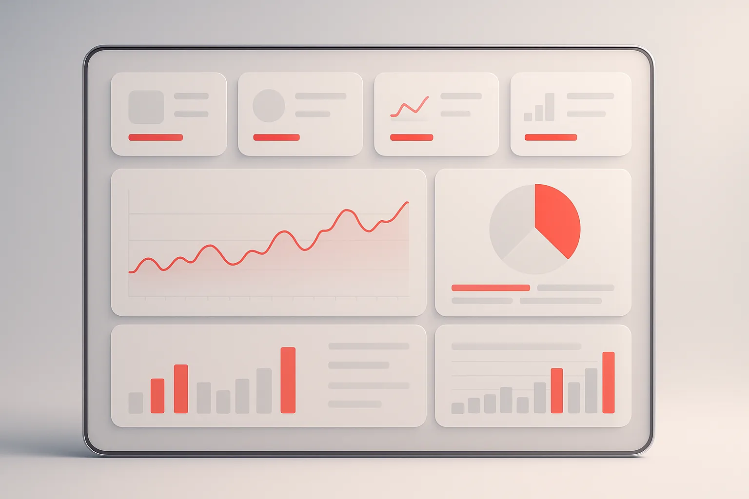 A premium digital dashboard interface displayed on a sleek screen.
